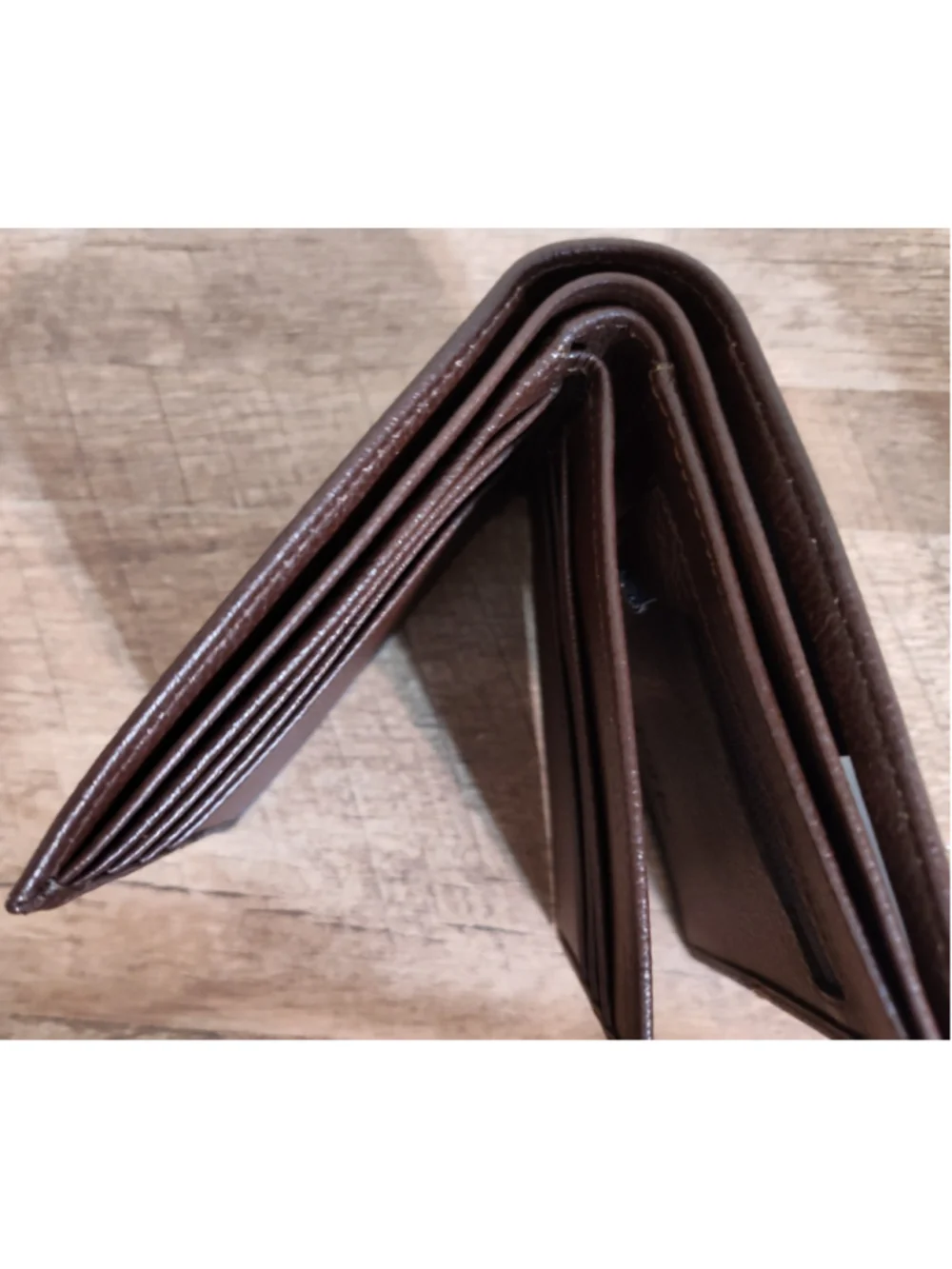 ARON Men's Black and Brown Bifold Wallet